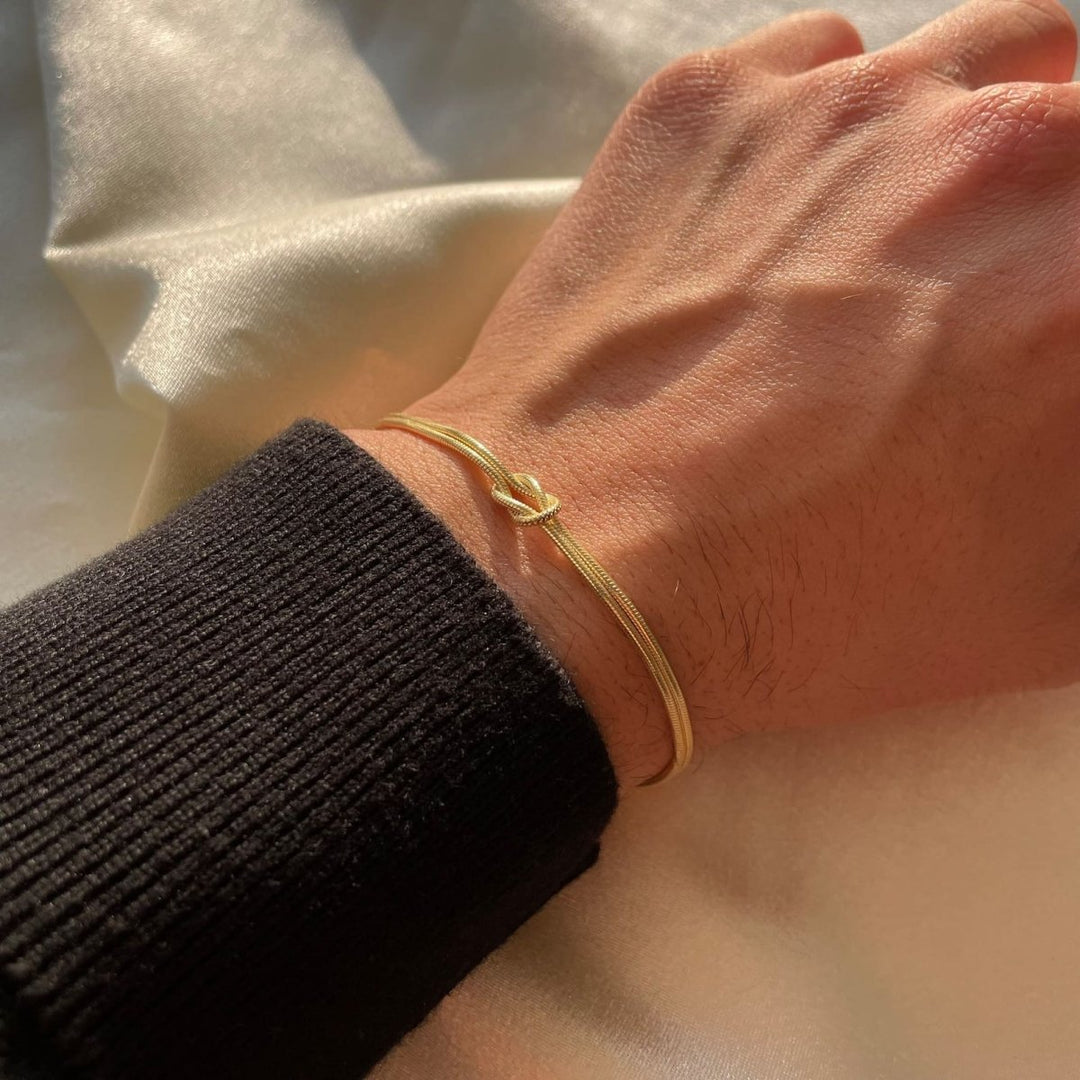 Amour | Minimalistische armband liefdesknoop - Zilver - #Calora#