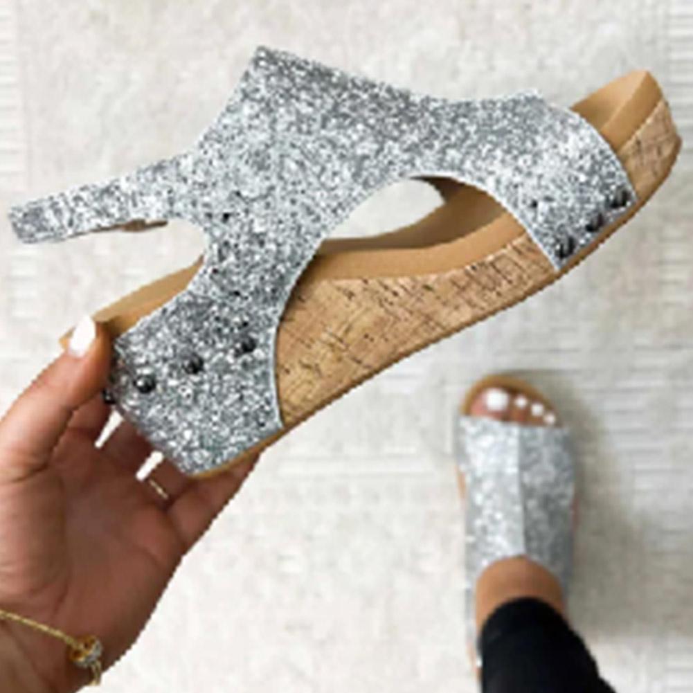 Aurelia | Glitter Sandalen - Zilver - #Calora#