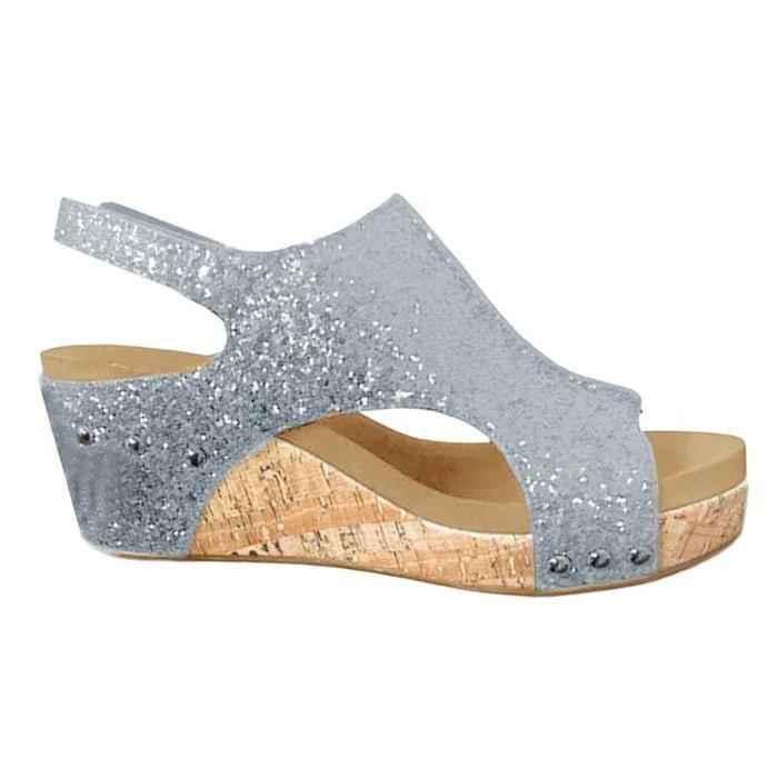 Aurelia | Glitter Sandalen - Zwart - #Calora#