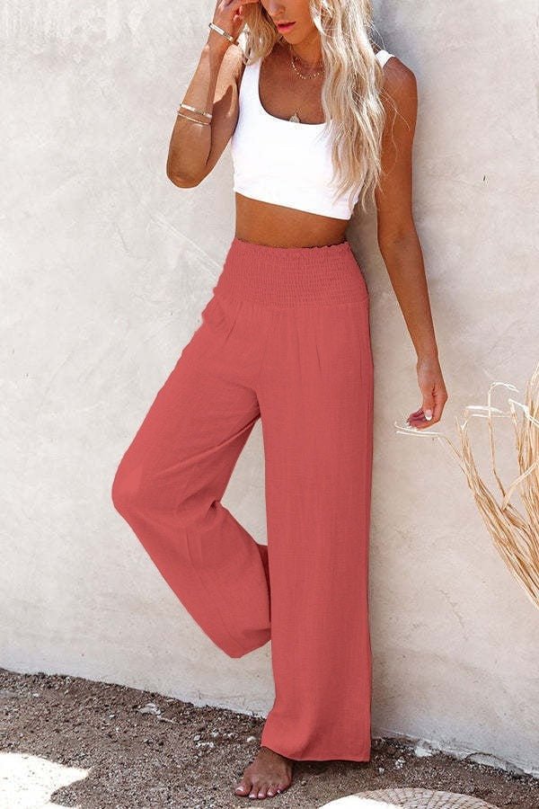 Auriana | Linnen Damesbroek - Linnen zomer Set dames - Oude Roos - #Calora#