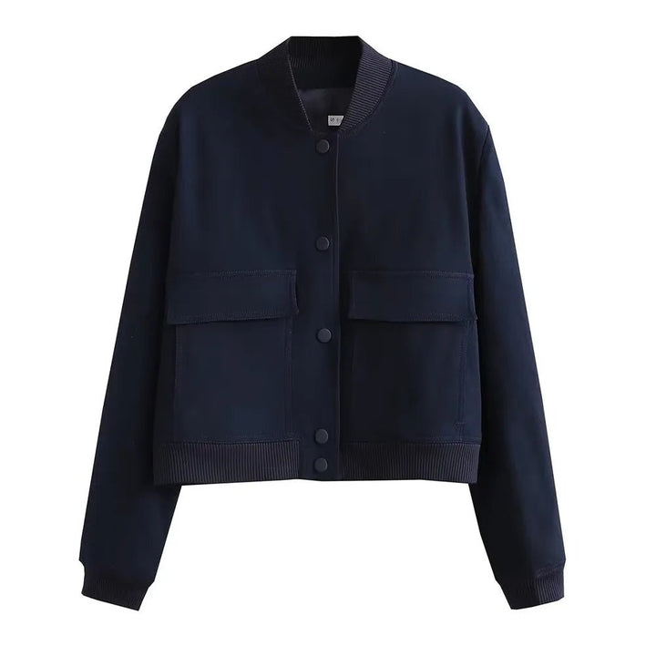 Aveline | Kleurrijke Lente Bomber Jas - Donker Blauw - #Calora#