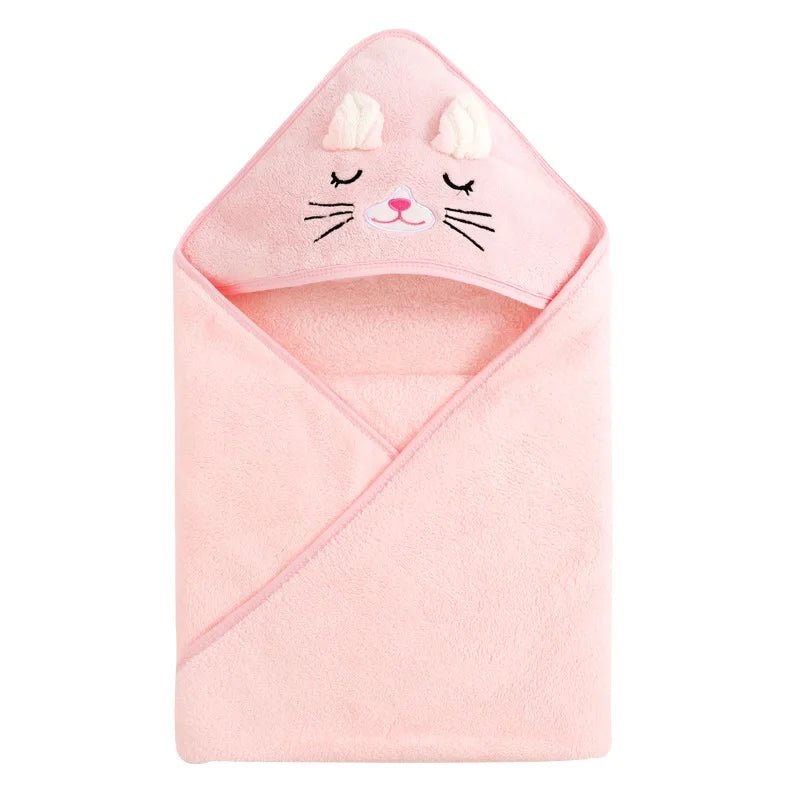 Bartje | Schattige Baby Handdoek badjas - Roze - kat - #Calora#