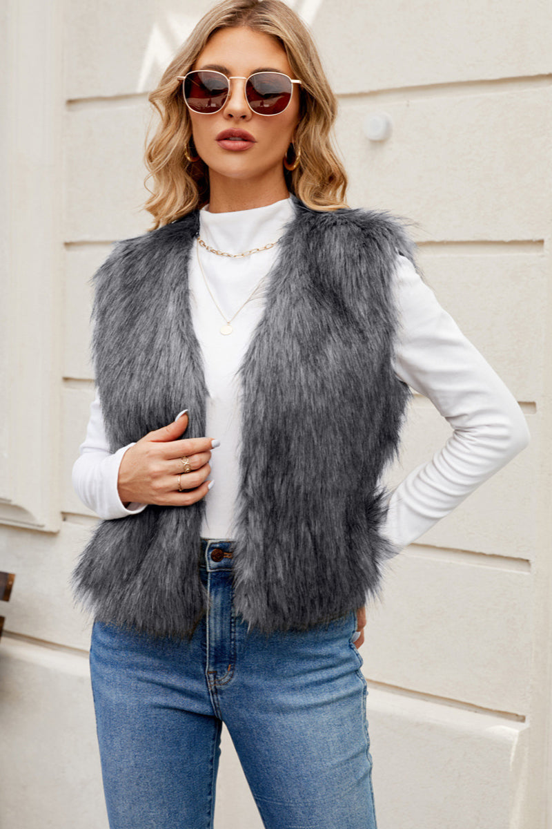 CALORA_ Chic Gelaagde Bonten Vest voor een Trendy Look