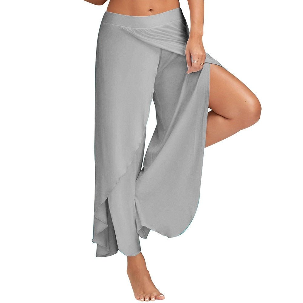 Beatrice | Hoge Yoga Broek - Lichtgrijs - #Calora#