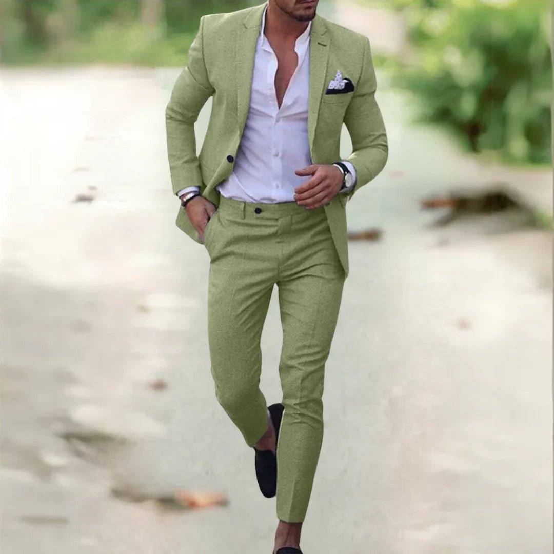 Belissimo | Stijlvol heren Pak - outfit set man - Groen - #Calora#