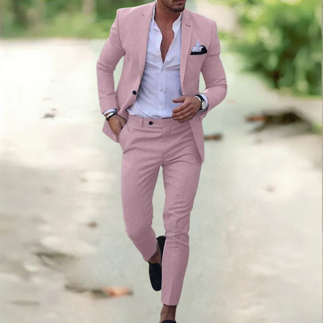 Belissimo | Stijlvol heren Pak - outfit set man - Roze - #Calora#