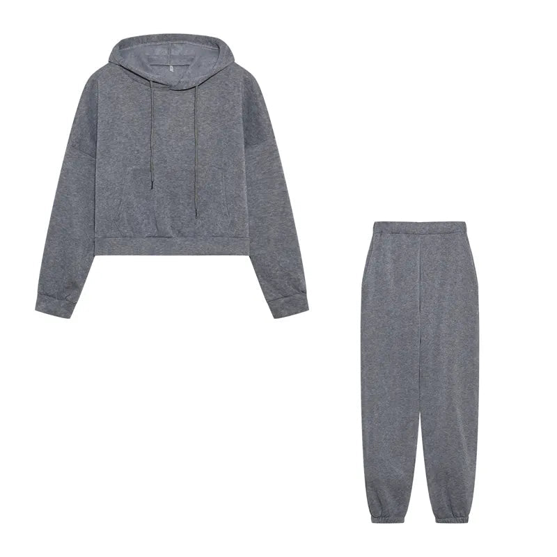 Belladonna | Comfy Hoodie Joggingspak - Lichtgrijs - #Calora#