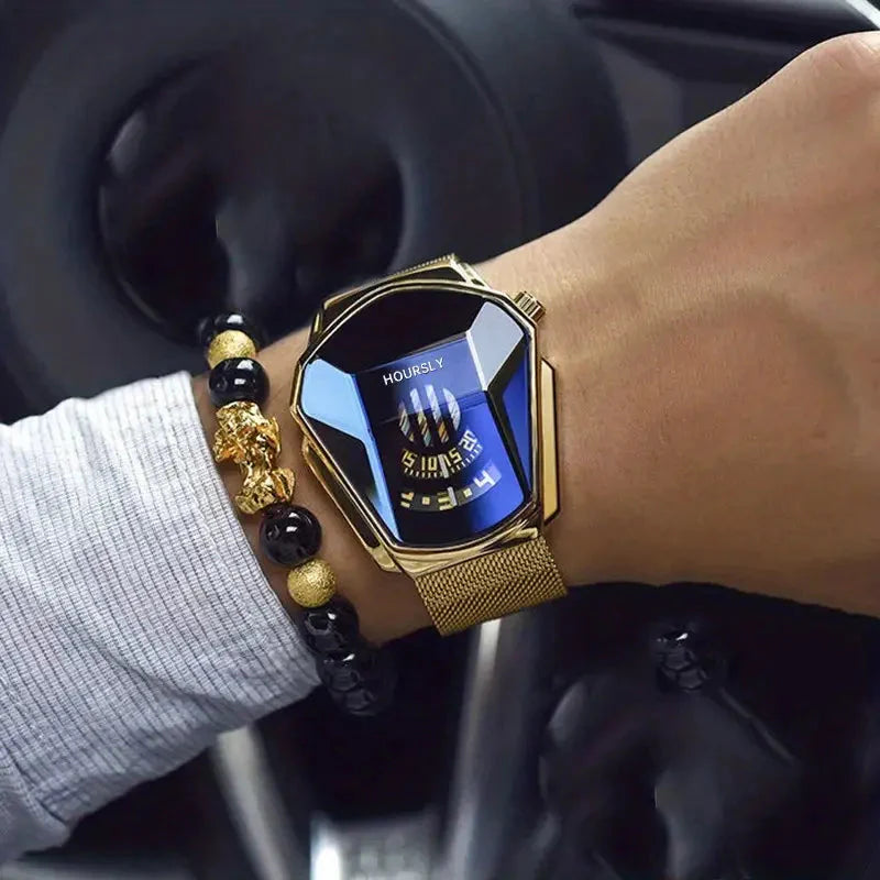 CALORA_ Stijlvol Mannenhorloge met Kwartsbeweging en Digitaal