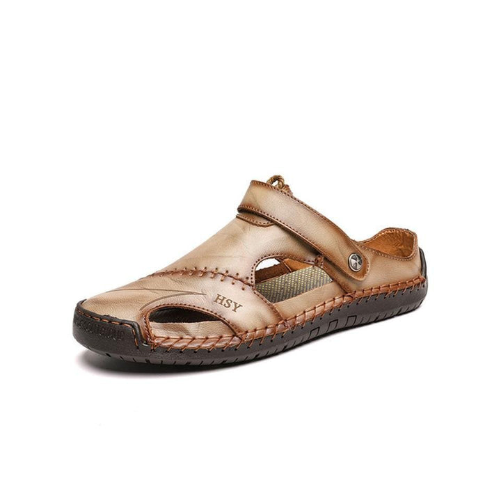 Benedict | Splitleer Sandalen - Kaki - #Calora#