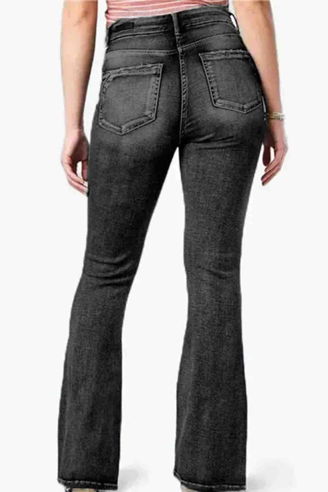 Retro Jeans met zijknoop en wijde pijpen