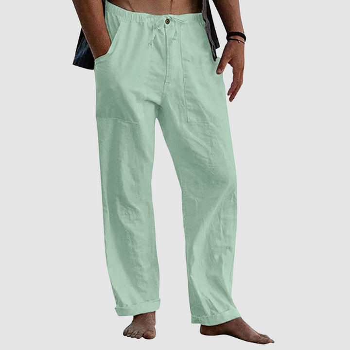 Vincenzo & Co | Luchtige Linnen Strandbroek Relaxed Fit