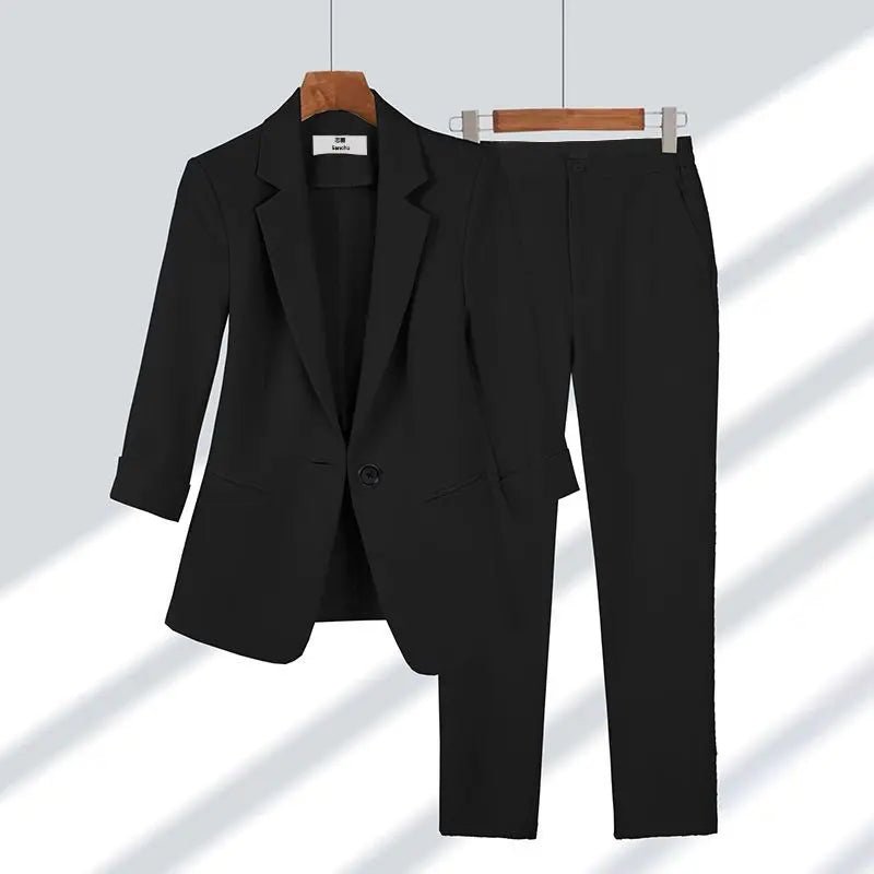 Caprice | Elegante Blazer Set - Zwart - #Calora#