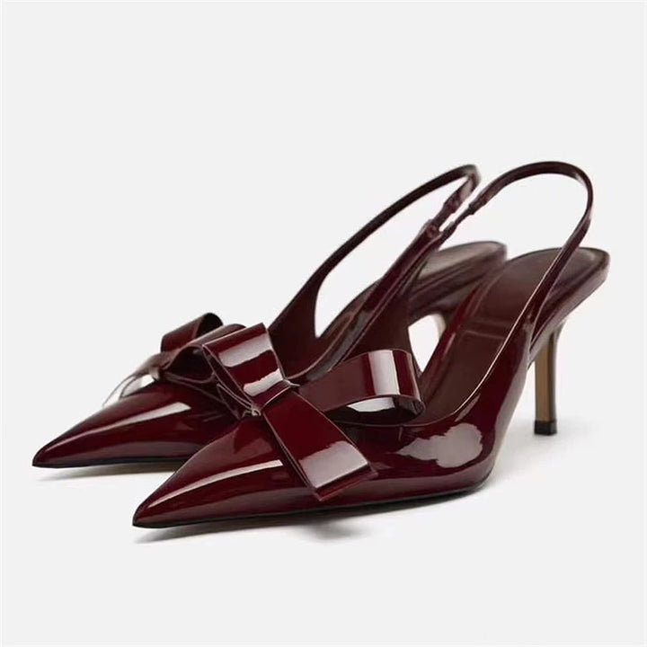 Carmine | Elegante Hakken Pumps met strik-Hakken-Calora-Bruin-36-Calora