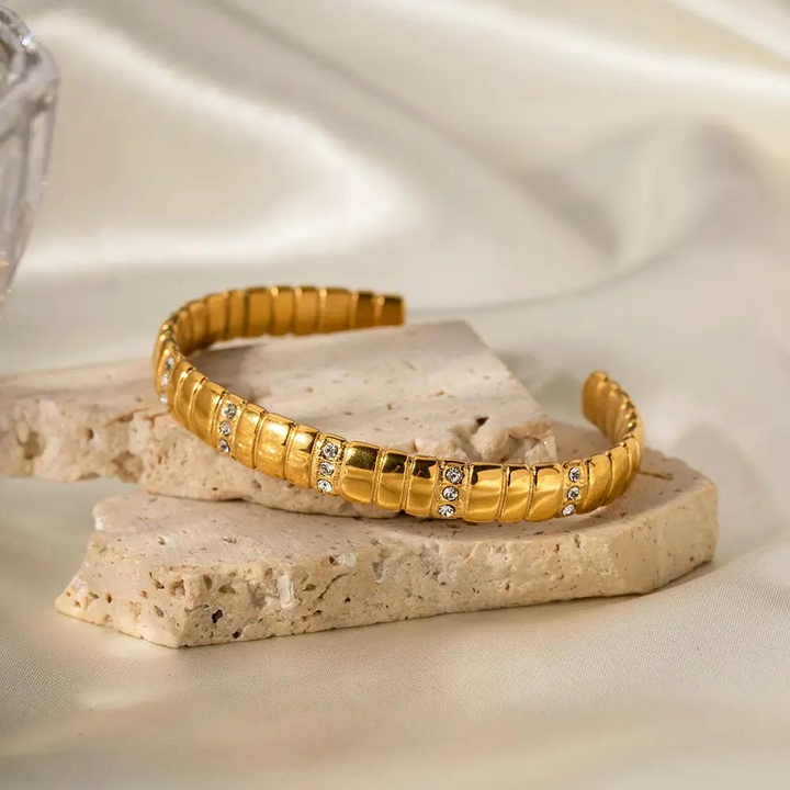 Brivelle | Elegante Gouden & Steen Armband Bangles