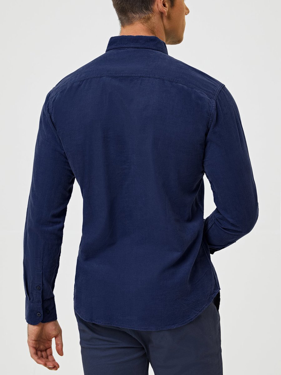 Cupido | Corduroy Overhemd - Donker Blauw - #Calora#