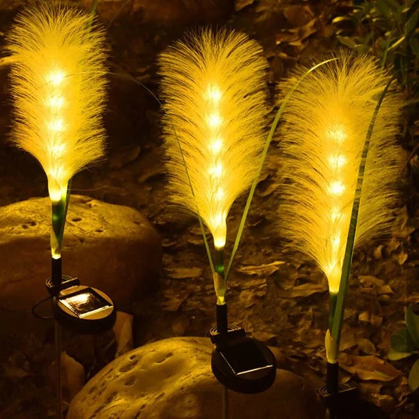 CALORA_ Decoratieve Solar Tuinverlichting met Rieten Ontwerp voor Buitenruimtes - 3 stuks