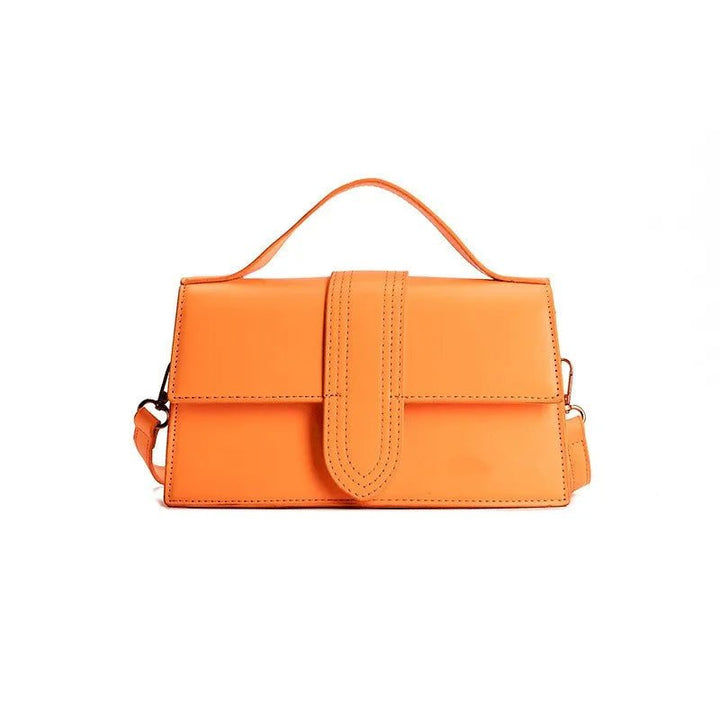 Divina | Luxe Kleurrijke Schoudertas - Leren schouder tas - Oranje - #Calora#