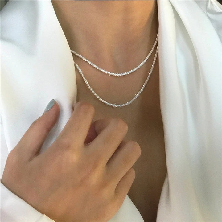 CALORA_ Sterrenlicht Halsketting en Armband Set van Zilver voor Dames
