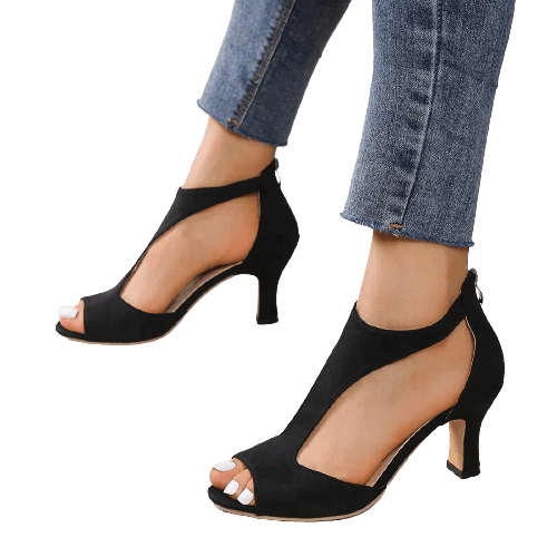 Elleva | Modieuze Hak Sandalen - Zwart - #Calora#