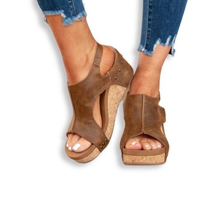 Enthira | Zomerse Sandalen - Bruin - #Calora#