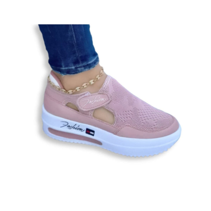 Envalia | Canvas Dames Schoenen - Roze - #Calora#