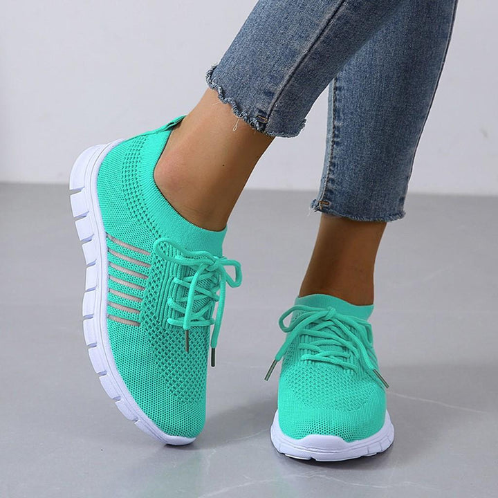 Evi | Ademende Dames Schoenen - dames sneaker - Geel - #Calora#