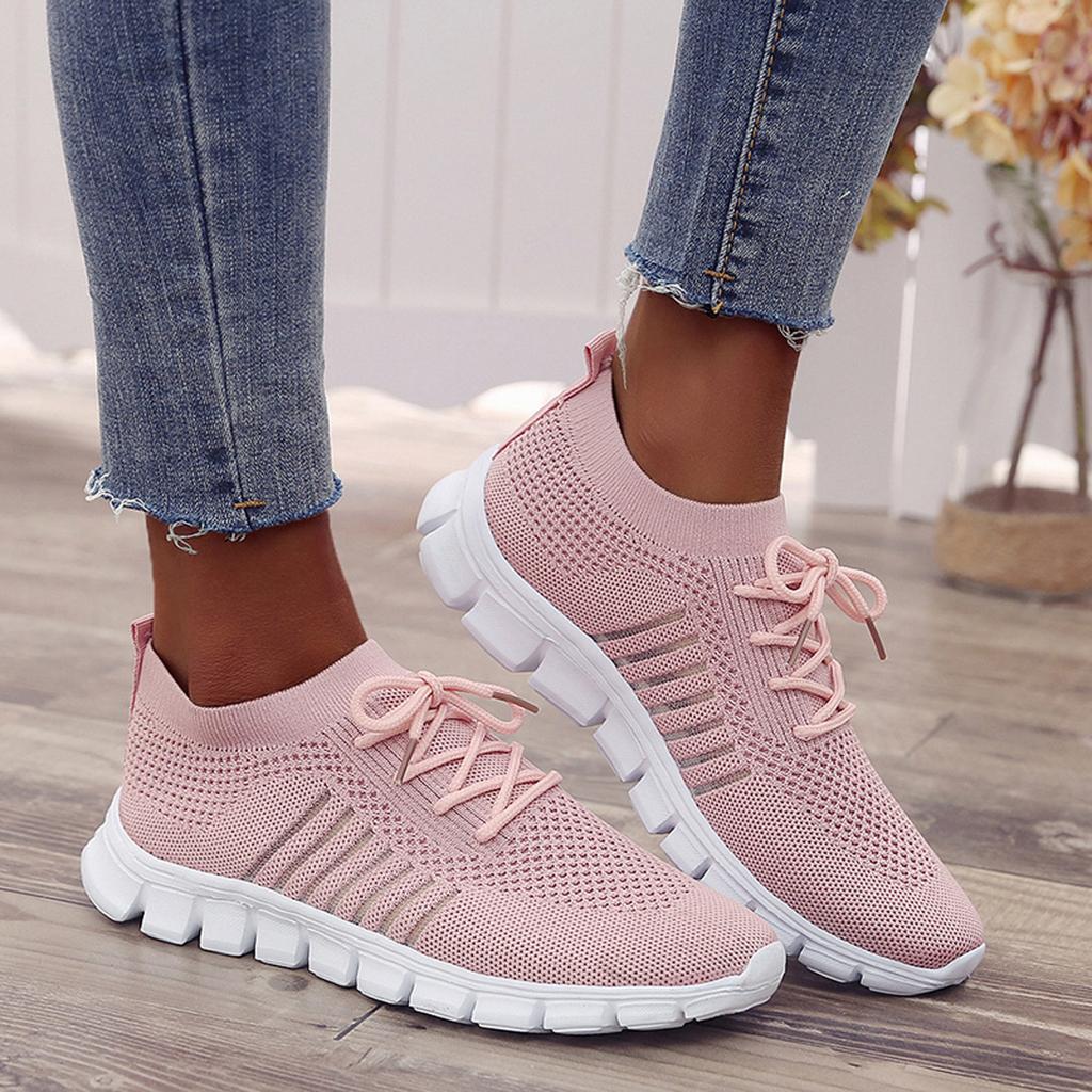 Evi | Ademende Dames Schoenen - dames sneaker - Roze - #Calora#