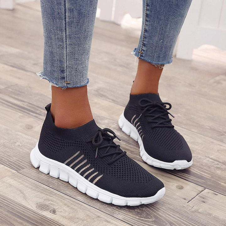 Evi | Ademende Dames Schoenen - dames sneaker - Zwart - #Calora#