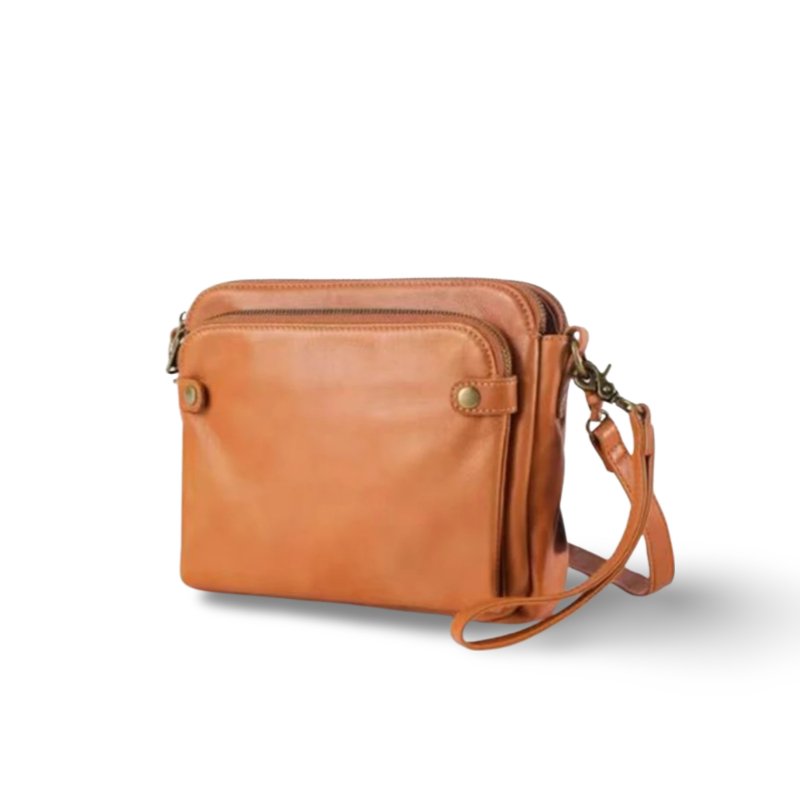 Evinia | Leren Schoudertas - Leren schouder tas - Bruin - #Calora#