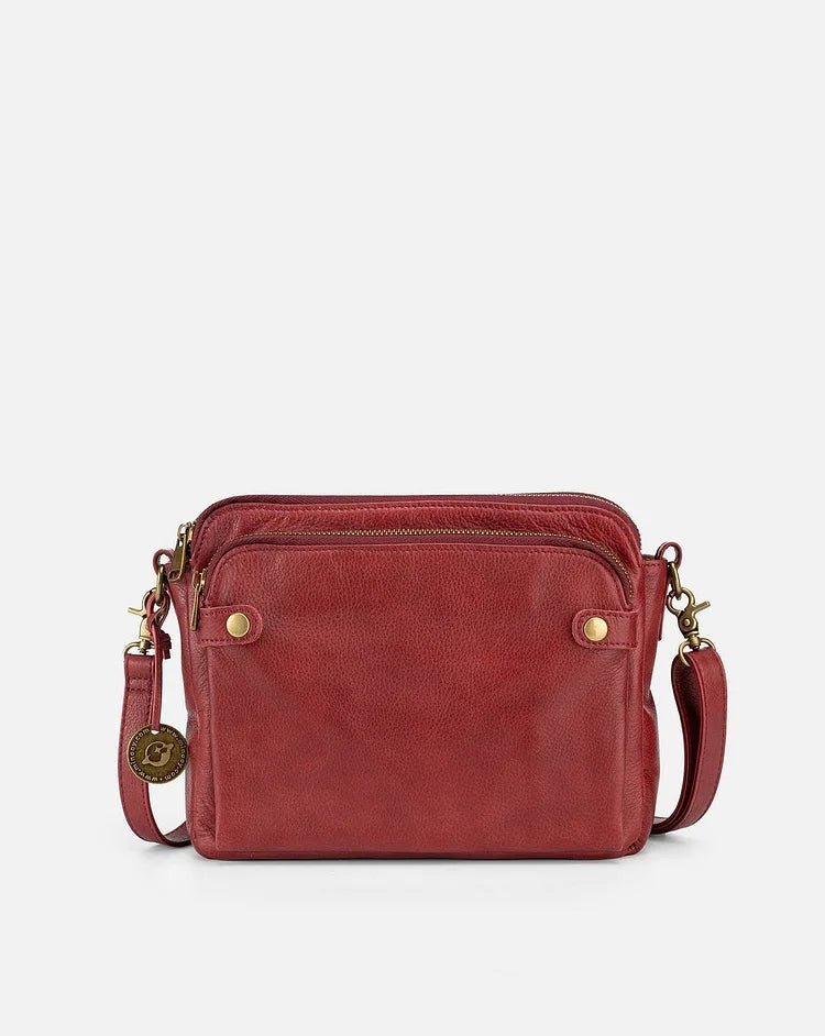 Evinia | Leren Schoudertas - Leren schouder tas - Rood - #Calora#