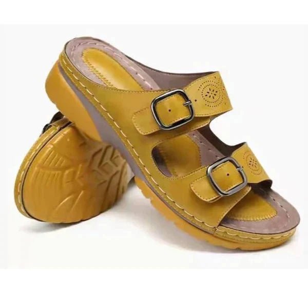 Farah | Dames Sandalen met Patroon - Geel - #Calora#