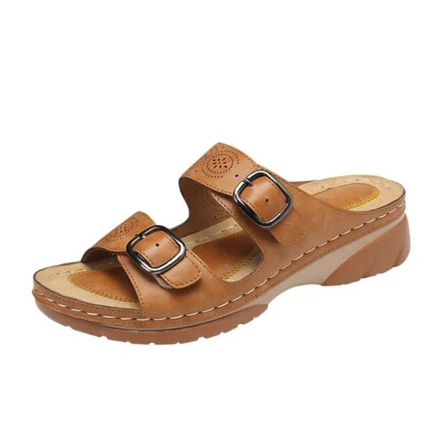 Farah | Dames Sandalen met Patroon - Bruin - #Calora#