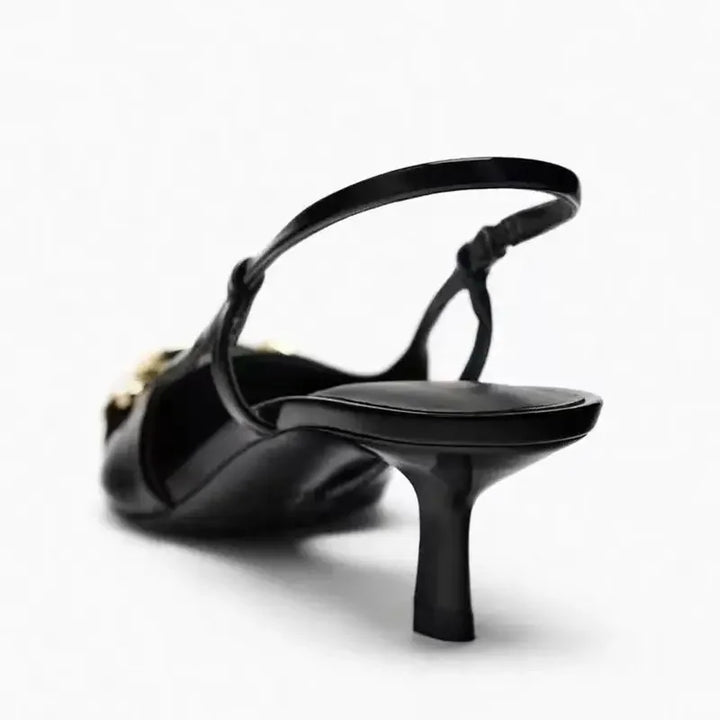Faylene | Chic Ketting kantoor Slingback Hakken-Hakken-Calora-Zwart-36-Calora