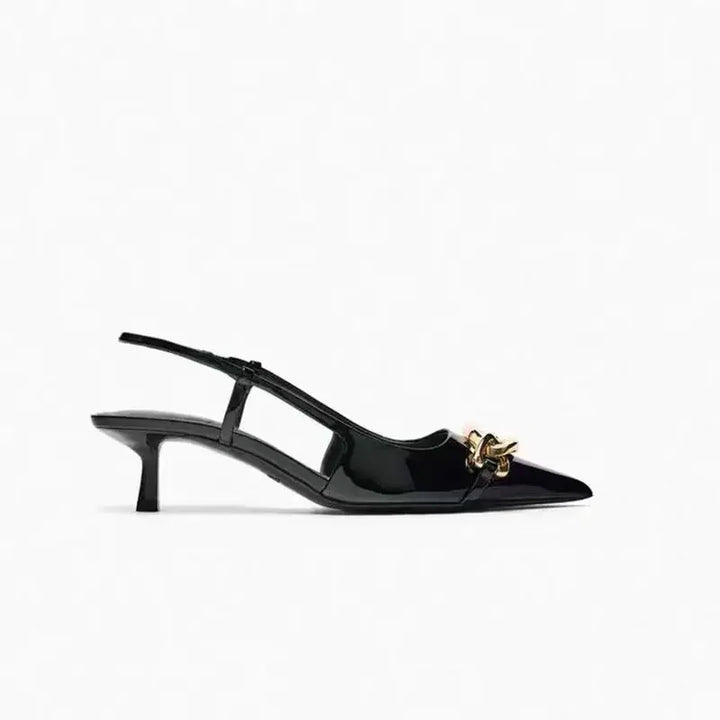 Faylene | Chic Ketting kantoor Slingback Hakken-Hakken-Calora-Zwart-36-Calora