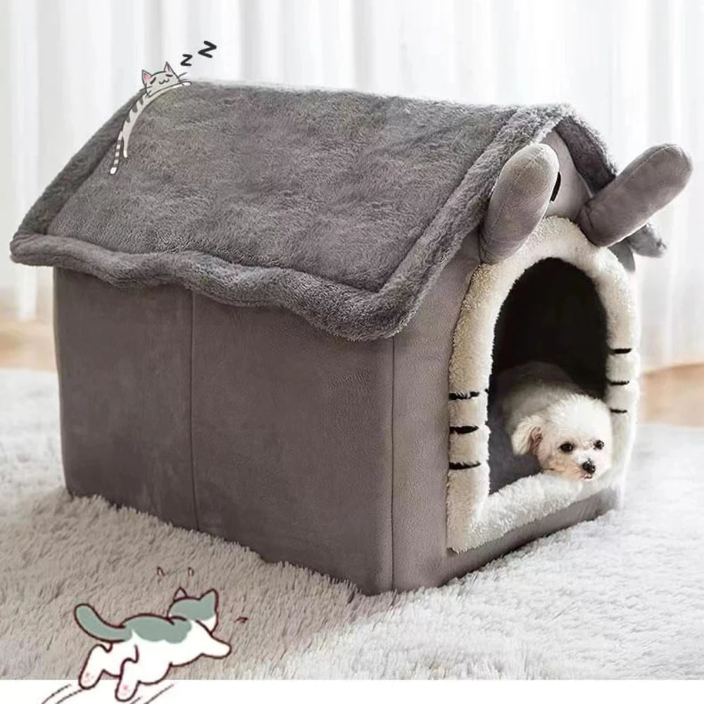 Fluffyheaven | Zacht Dieren Huis - huisdieren mand - Grijs - #Calora#