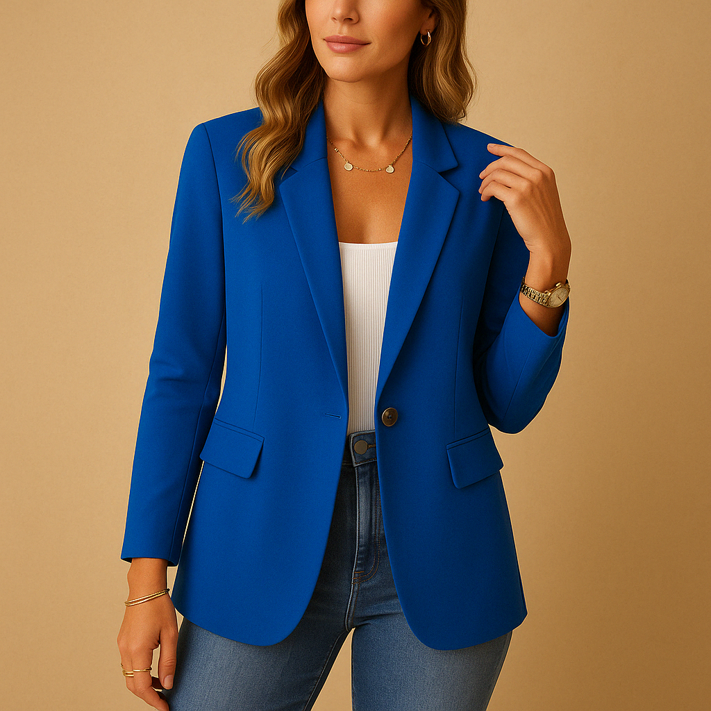CALORA_ Getailleerde Dames Blazer met Comfortabele Pasvorm Silhouet