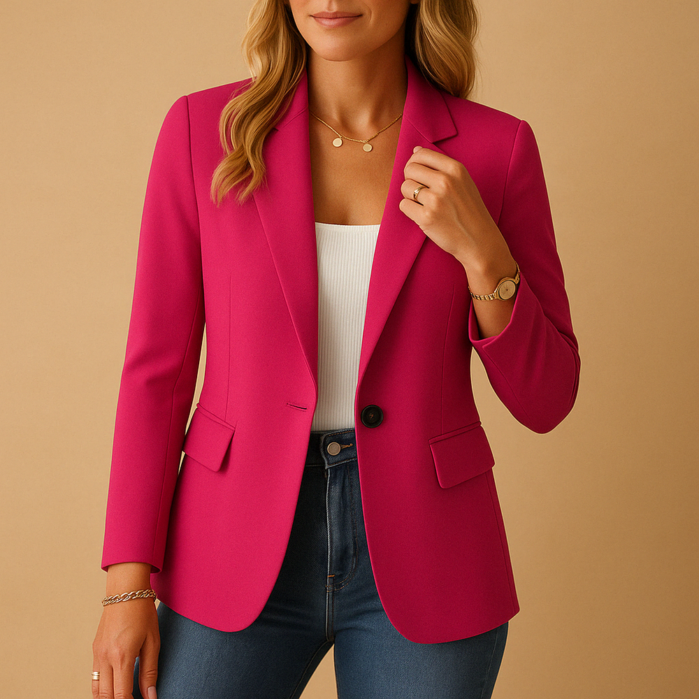 CALORA_ Getailleerde Dames Blazer met Comfortabele Pasvorm Silhouet