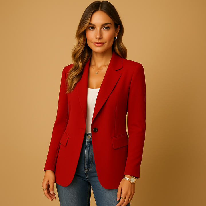 CALORA_ Getailleerde Dames Blazer met Comfortabele Pasvorm Silhouet