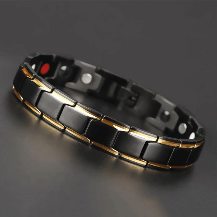 Gleamora | Magnetische Gezondheid Armband - Zwart - Goud - #Calora#