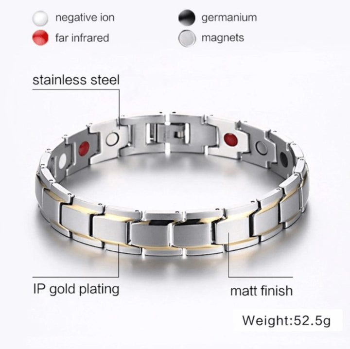 Gleamora | Magnetische Gezondheid Armband - Zilver - #Calora#