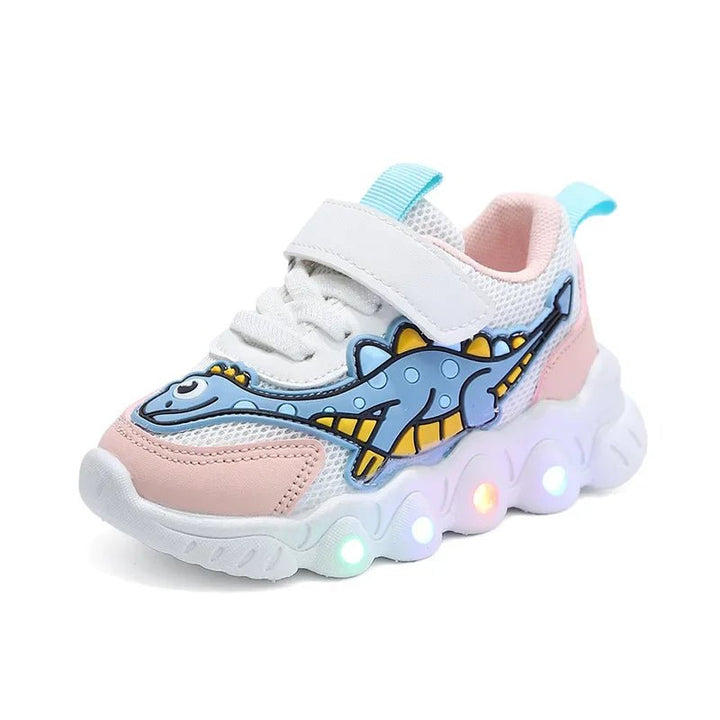 Glows | Lichtgevende Dino Sneakers - Oranje - #Calora#