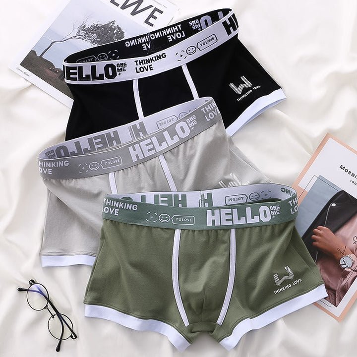 Hello | Premium Boxers (Set 3) - Zwart/Grijs/Groen - #Calora#