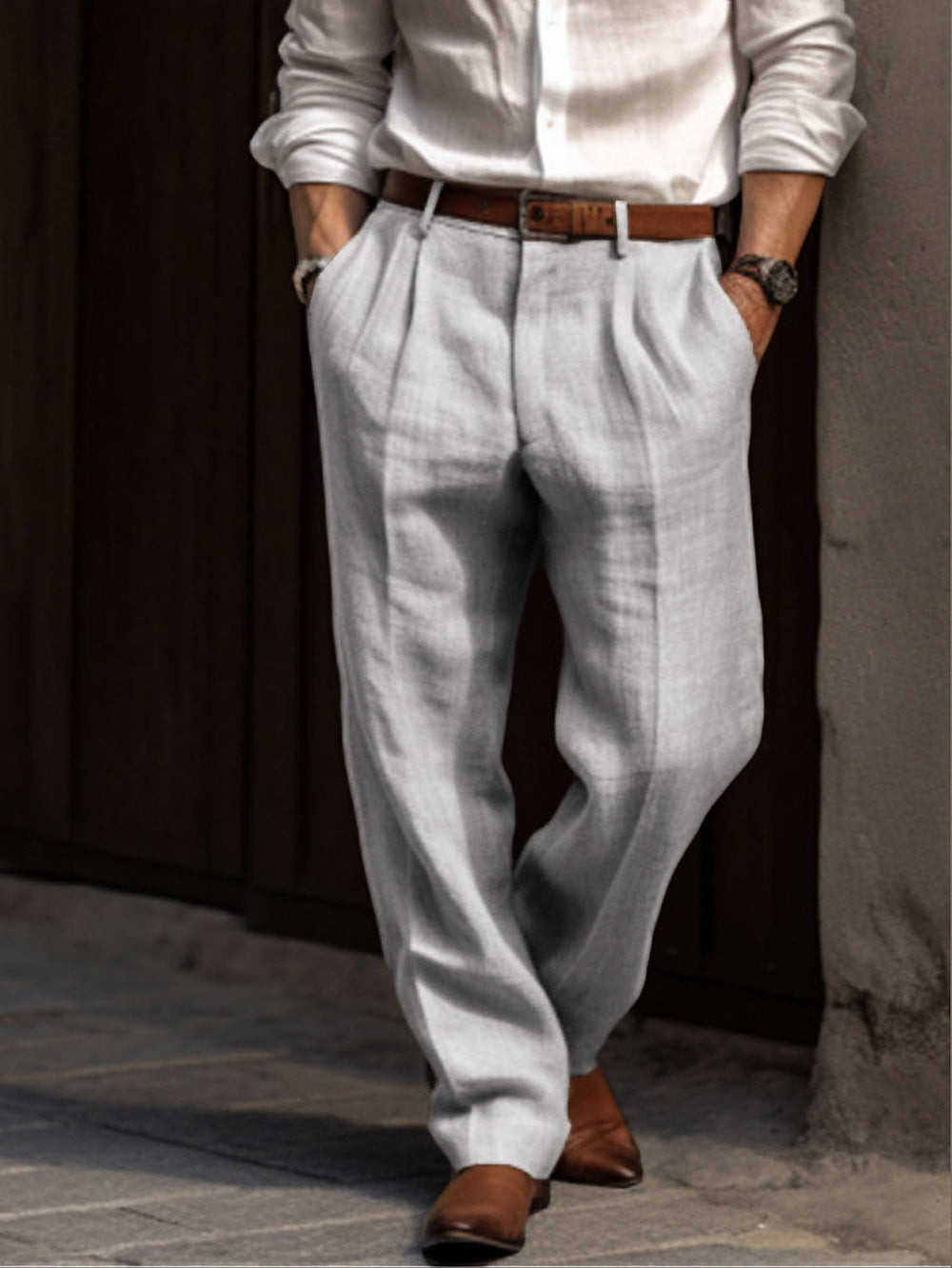 CALORA_ Heren Zomer Viscose Broek voor Stijl en Comfort