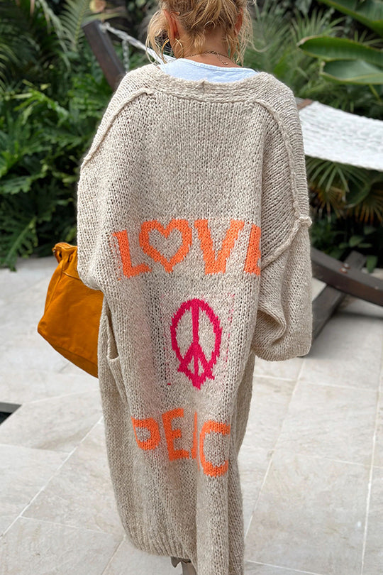 Janna | Dames Jacquard Gebreide 'love & peace' Vest