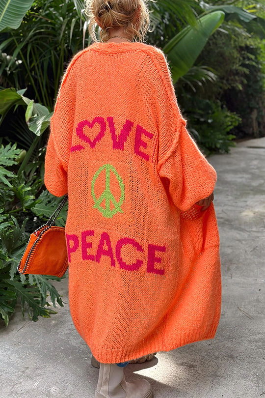 Janna | Dames Jacquard Gebreide 'love & peace' Vest