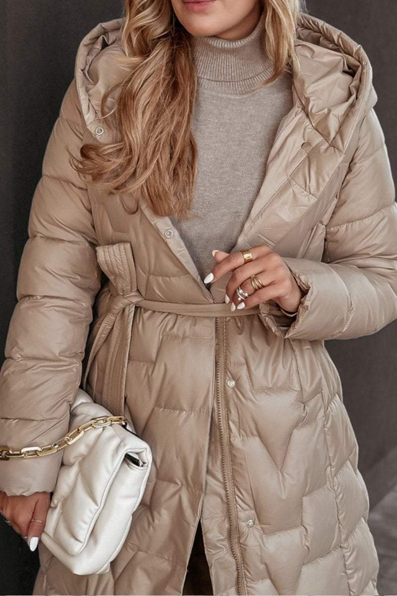 Dames Winterparka met Voering, Verdikt, Warm, Koudebestendig, Lange Mouwen, Rits met Afneembare Nepbont Capuchon * Buitenkleding met Trekkoord in de Taille voor een Pasvorm, Middellange, Veelzijdige Dames Winterparka met Voering, Verdikt, Warm, Koudebestendig, Lange Mouwen, Rits met Afneembare Nepbont Capuchon * Buitenkleding met Trekkoord in de Taille voor een Pasvorm, Middellange, Veelzijdige