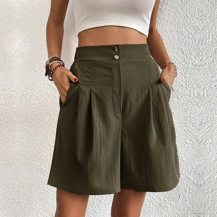 Julie | Korte Comfortabele Shorts - Dames blouse rok set - Groen - #Calora#