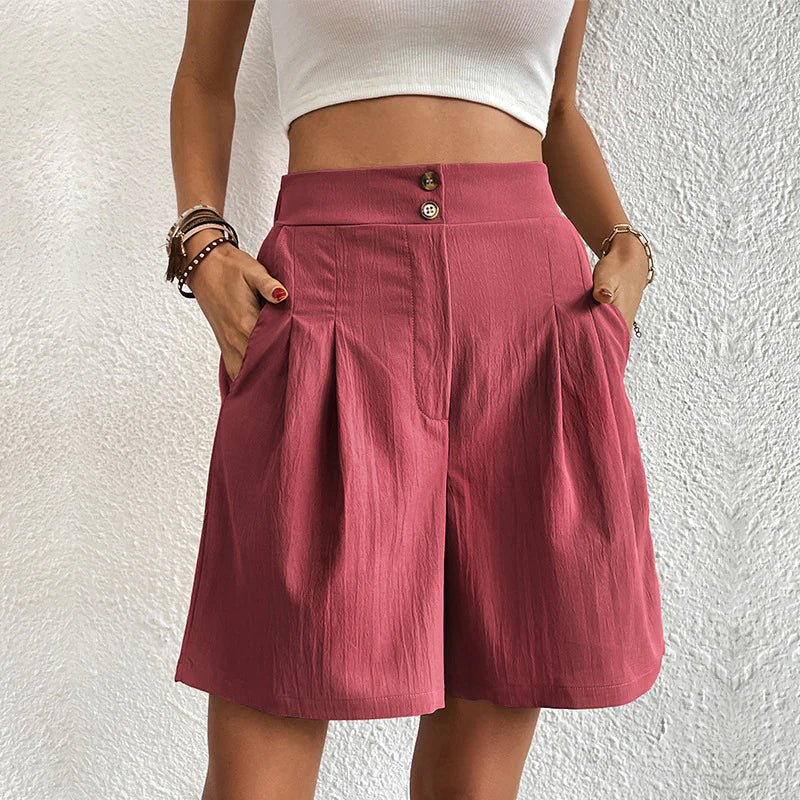 Julie | Korte Comfortabele Shorts - Dames blouse rok set - Roze - #Calora#