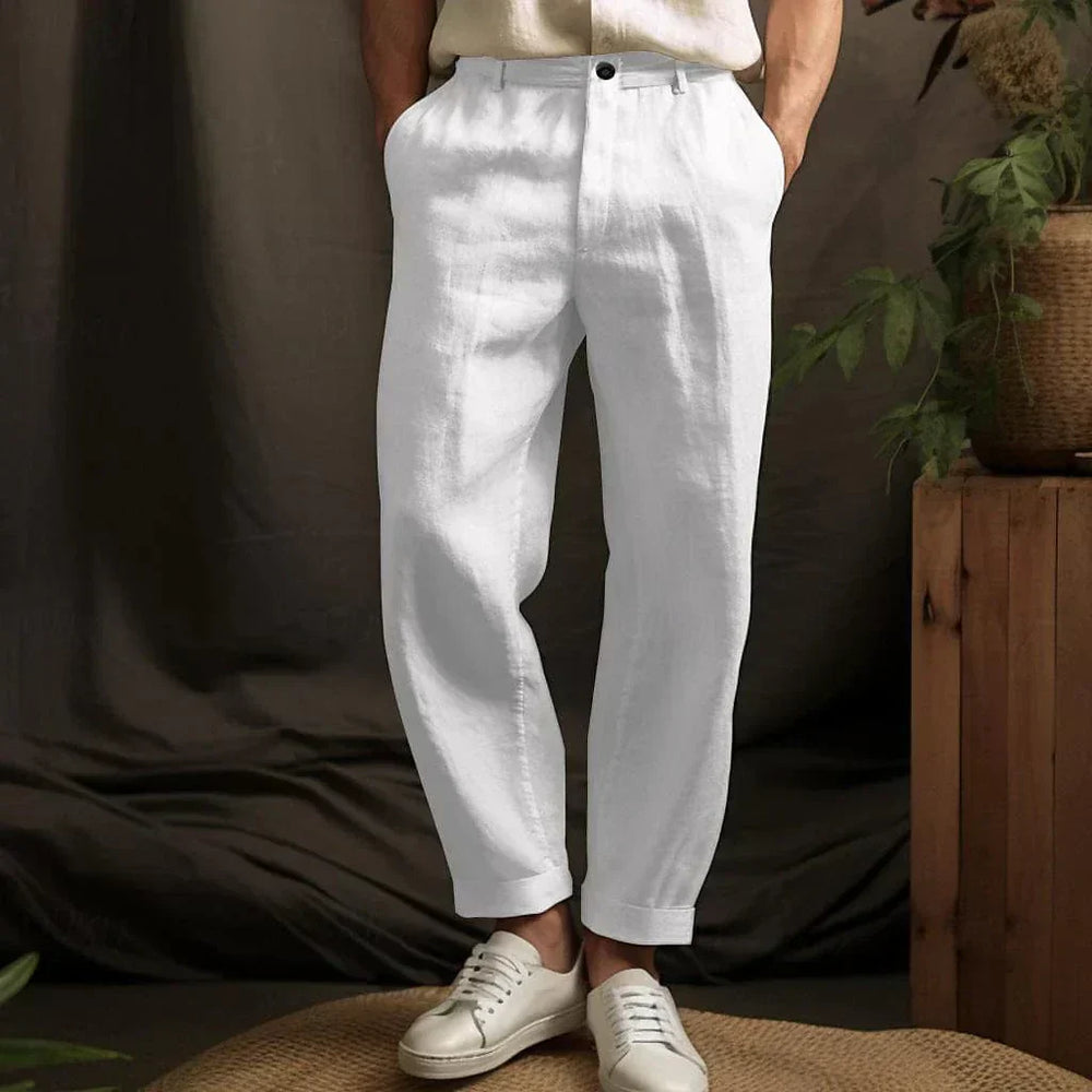 CALORA_ Casual Heren Losse Broek voor de Zomer met Comfortabele Pasvorm