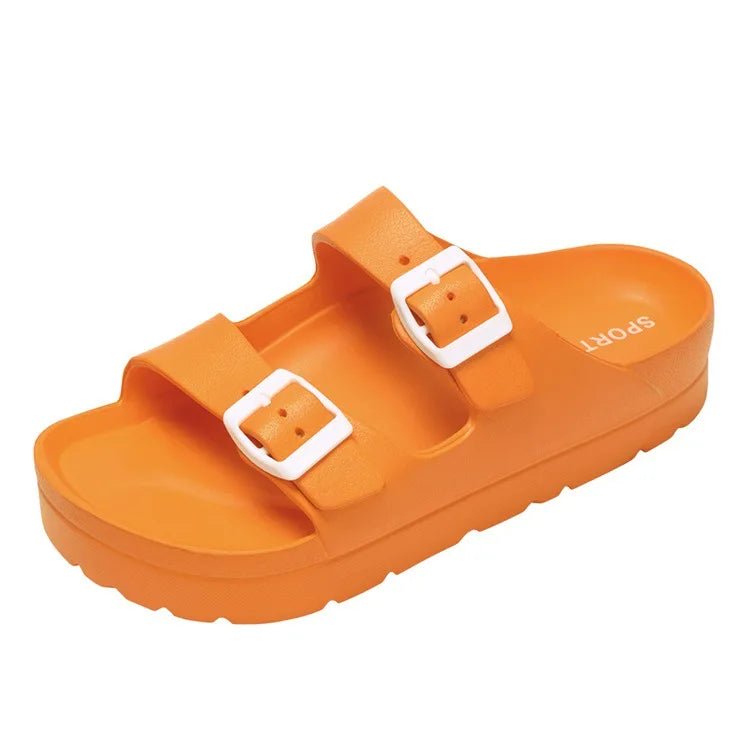 Leilani | Comfortabele Sandalen Dikke Zool - Oranje - #Calora#